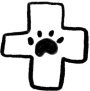 Cross with paw in the middle